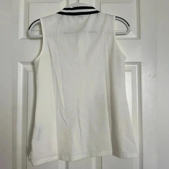Tory Burch Performance Pleated Collar Sleeveless Polo - Picture 4 of 5